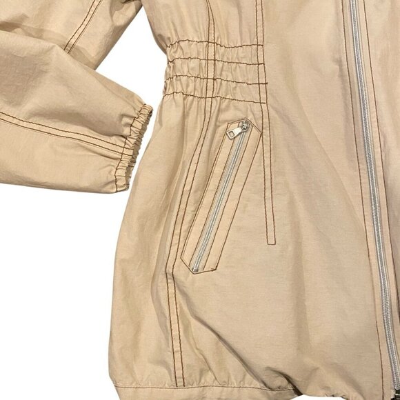 Sonoma Life + Style Spring Jacket Full Zip Nipped In Smock Waist XL Beige #328B - Picture 8 of 12